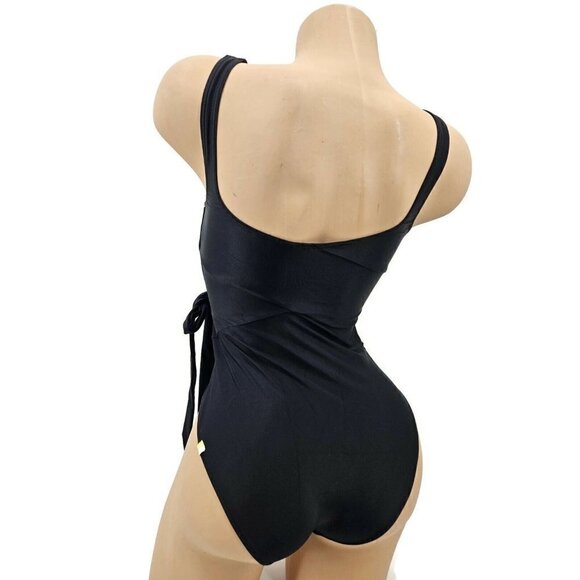New Summersalt The Perfect Wrap One Piece Womens 4 Black  Swimsuit Bathing Suit - Picture 5 of 8